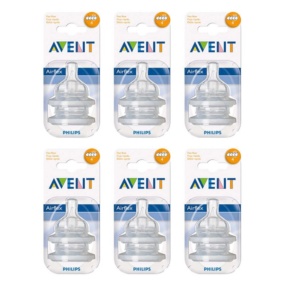 Philips Avent Teat Silicone Fast Flow Pack of 6