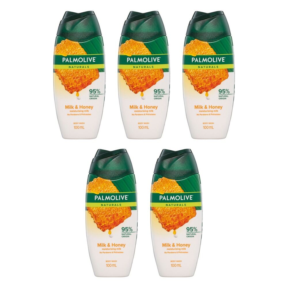 Palmolive Naturals Body Wash Milk & Honey Extracts 100mL x 6 Bundle of 5