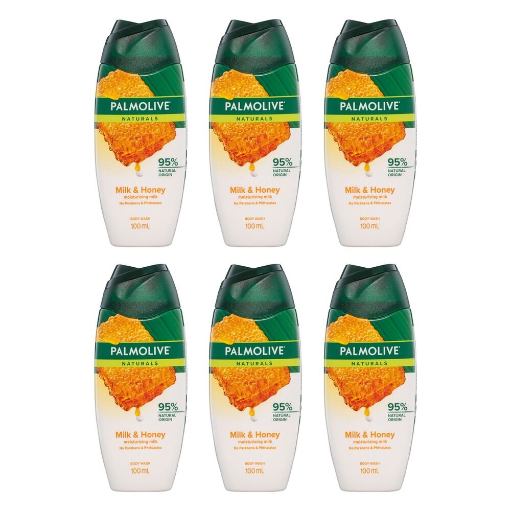 Palmolive Naturals Body Wash Milk & Honey Extracts 100mL x 6 Bundle of 6