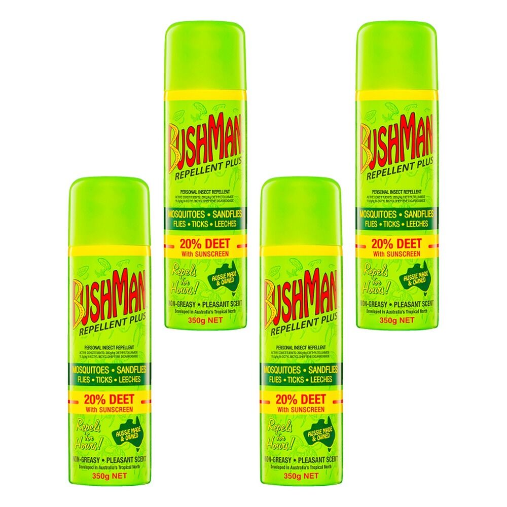 Bushman Repellent Plus 20% DEET with Sunscreen 350g Pack of 4