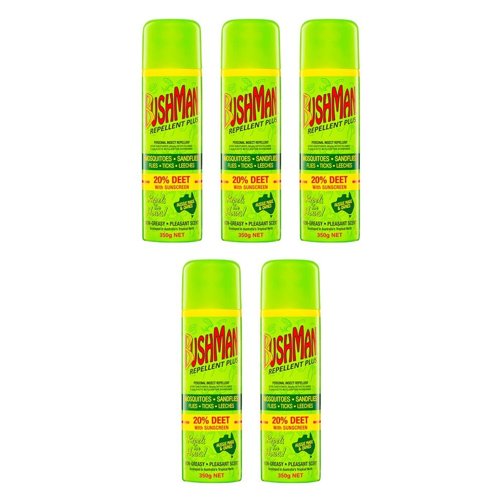 Bushman Repellent Plus 20% DEET with Sunscreen 350g Pack of 5