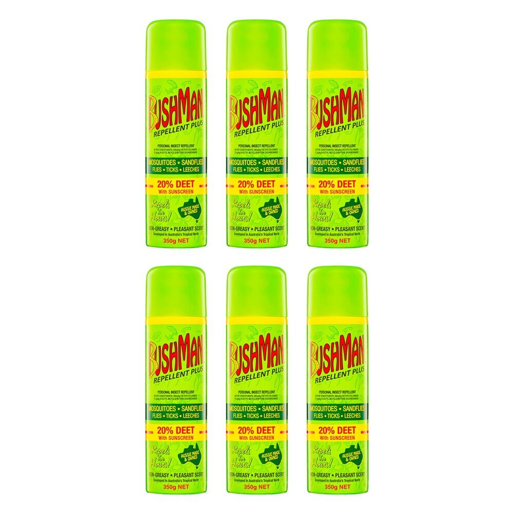 Bushman Repellent Plus 20% DEET with Sunscreen 350g Pack of 6