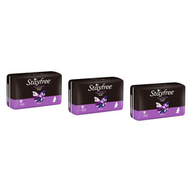 Stayfree All Nights Pads with Wings 10 Pack Bundle of 3