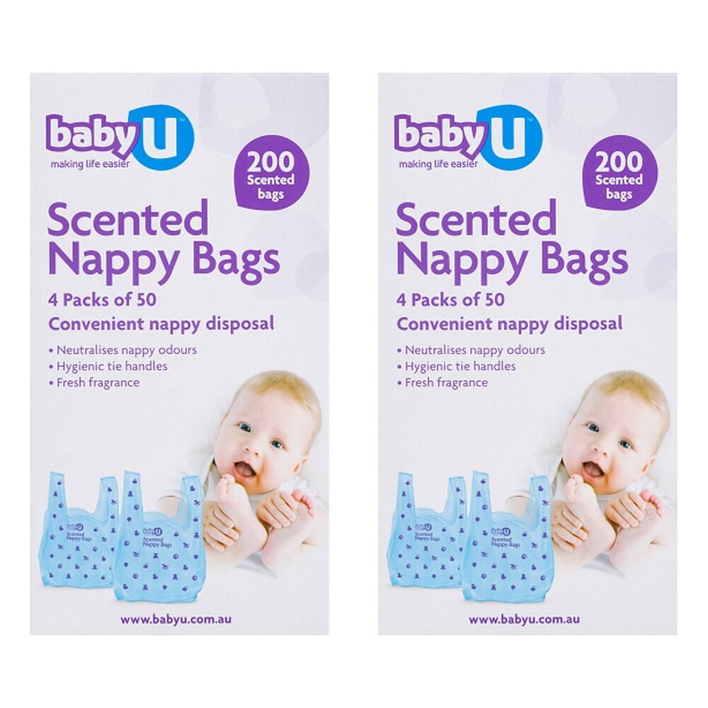 Baby U Scented Nappy Bags 200 Pack Bundle of 2