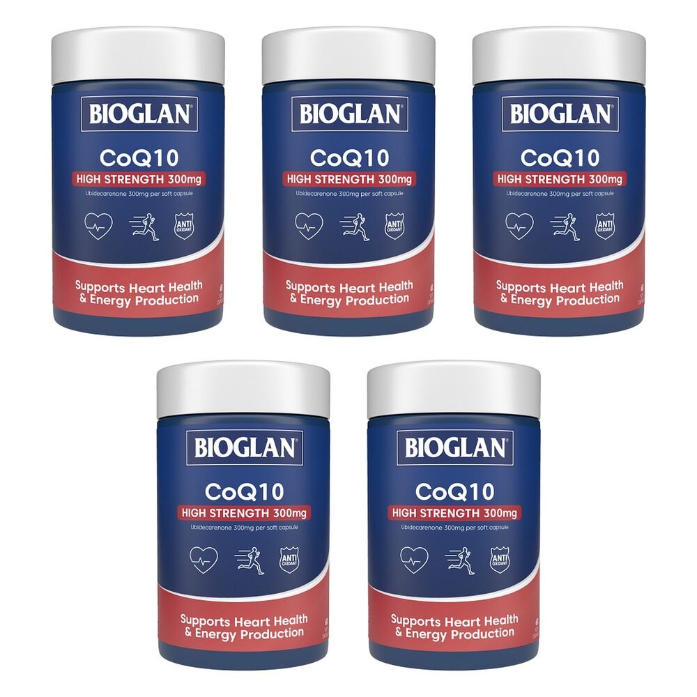Bioglan CoQ10 High Strength 300mg 60 Capsules Pack of 5