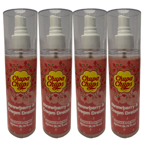 Chupa Chups Strawberry & Cream Body Mist 4 Pack 800ml Spray