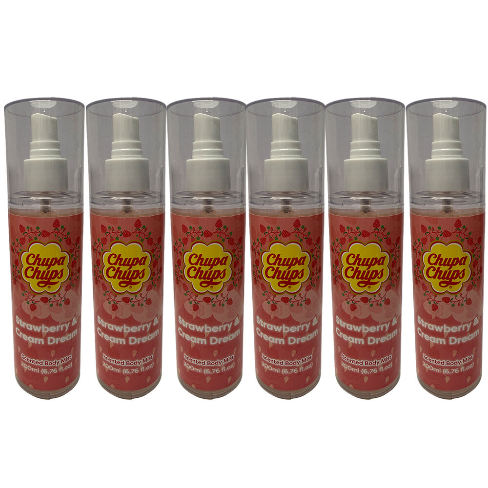 Chupa Chups Strawberry & Cream Body Mist 6 Pack 1200ml Spray
