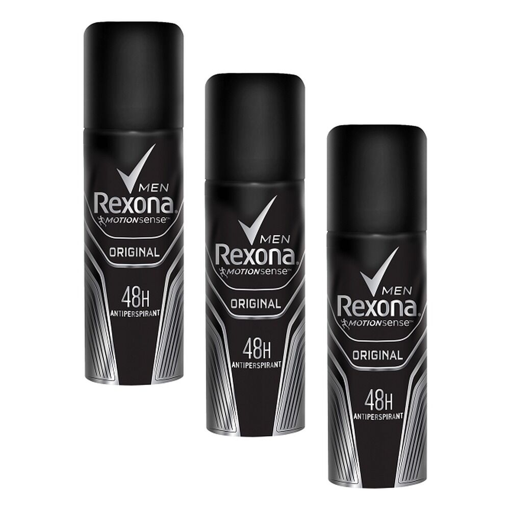 Rexona Men Antiperspirant Aerosol Original 50mL Pack of 3