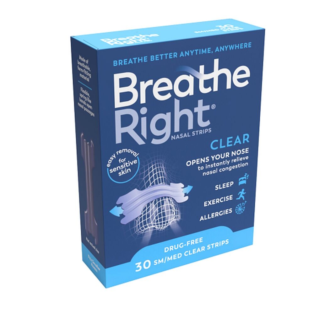 Breathe Right Nasal Strips Clear Regular 30 Pack