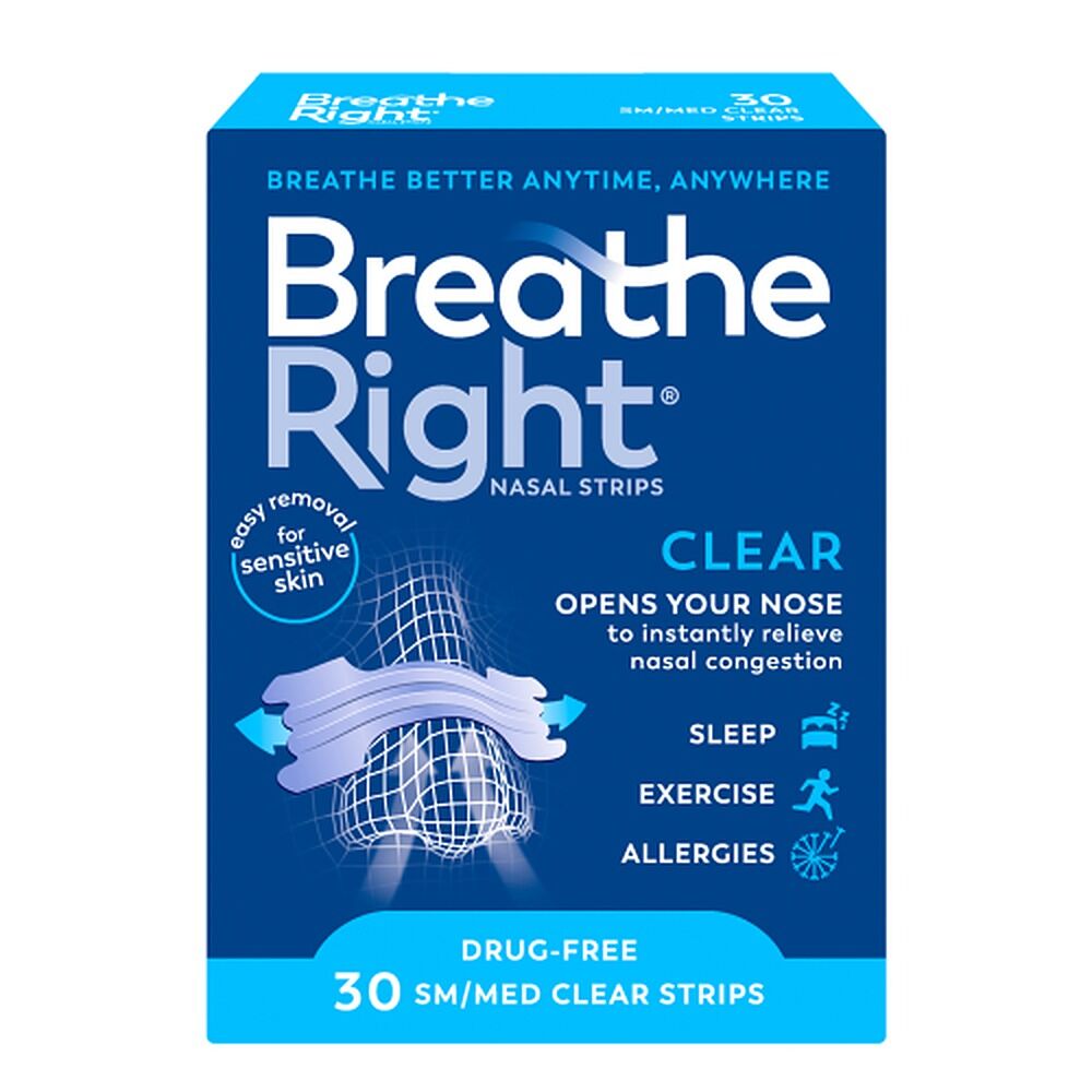 Breathe Right Nasal Strips Clear Regular 30 Pack