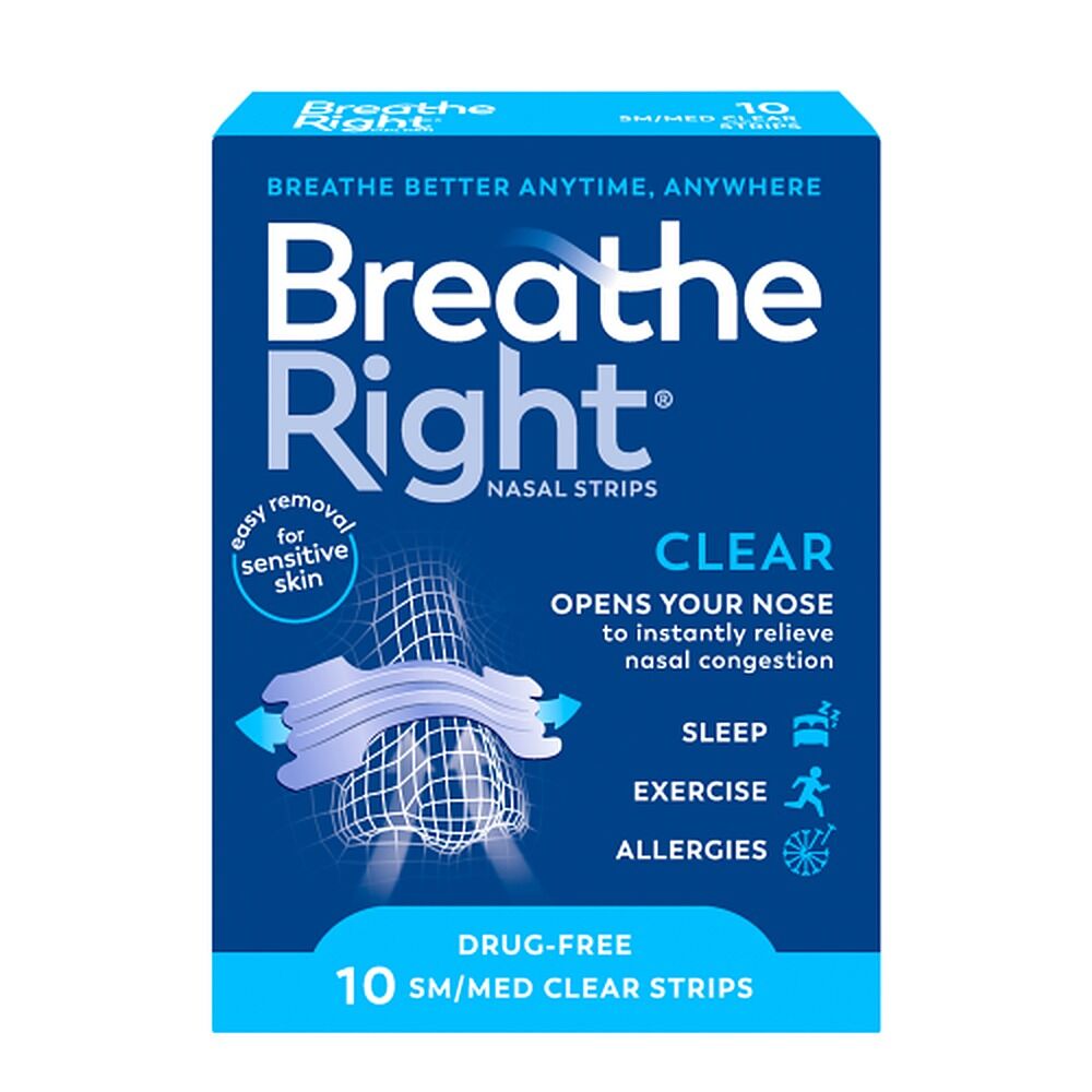 Breathe Right Nasal Strips Clear Regular 10 Pack