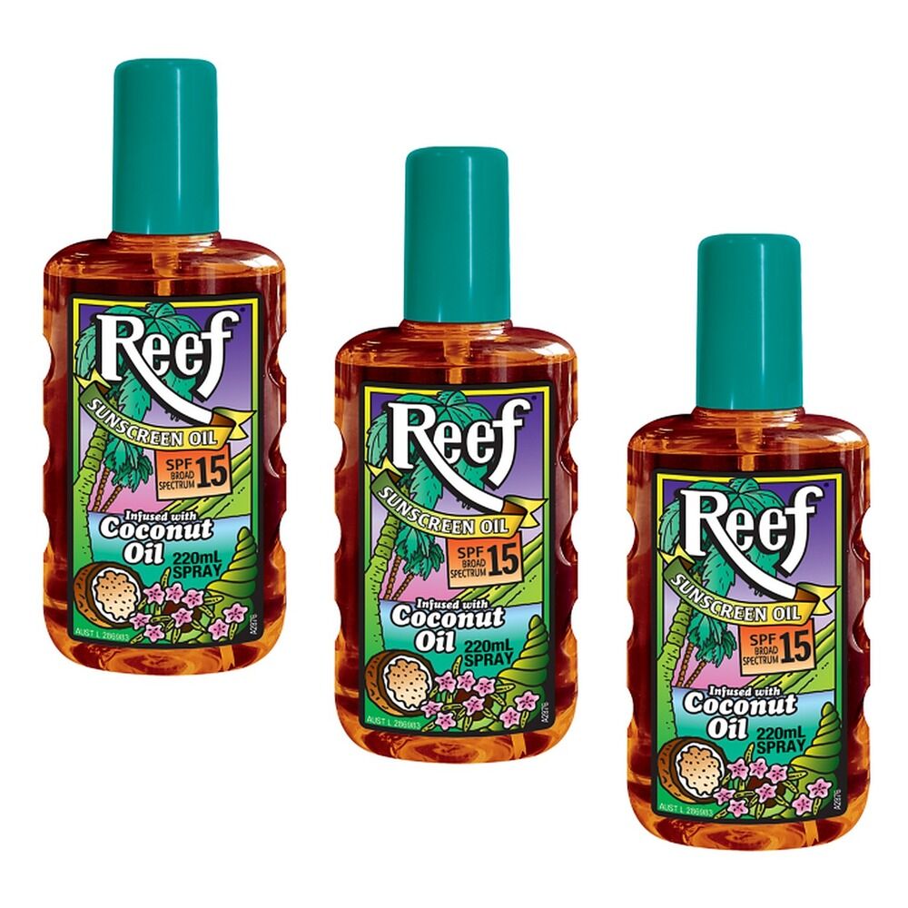 Reef Moisturising Sun Tan Oil SPF 15 220mL Pack of 3