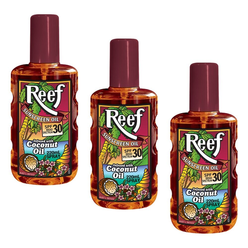 Reef Moisturising Sun Tan Oil SPF 30 220mL Pack of 3