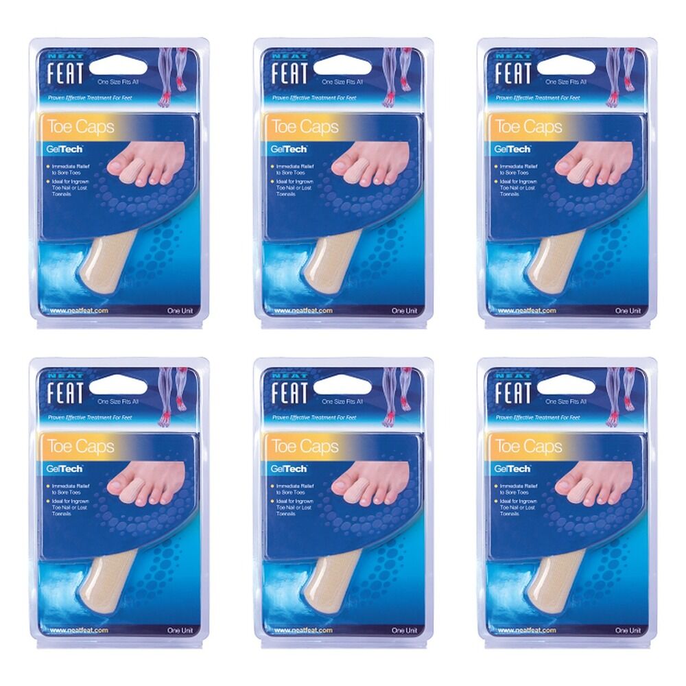 Neat Feat Gel Lined Toe Cap Pack of 6
