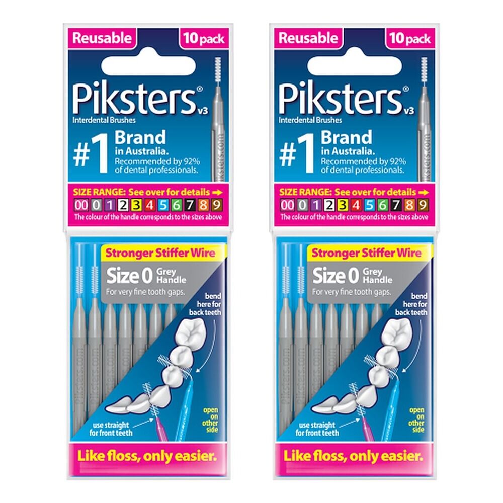 Piksters Interdental Brushes Size 0 10 Pack Bundle of 2