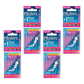 Piksters Interdental Brush Purple Size 1 10 Pack Bundle of 4