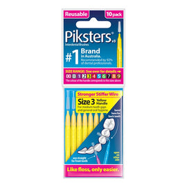 Piksters Interdental Brush Yellow Size 3 10 Pack