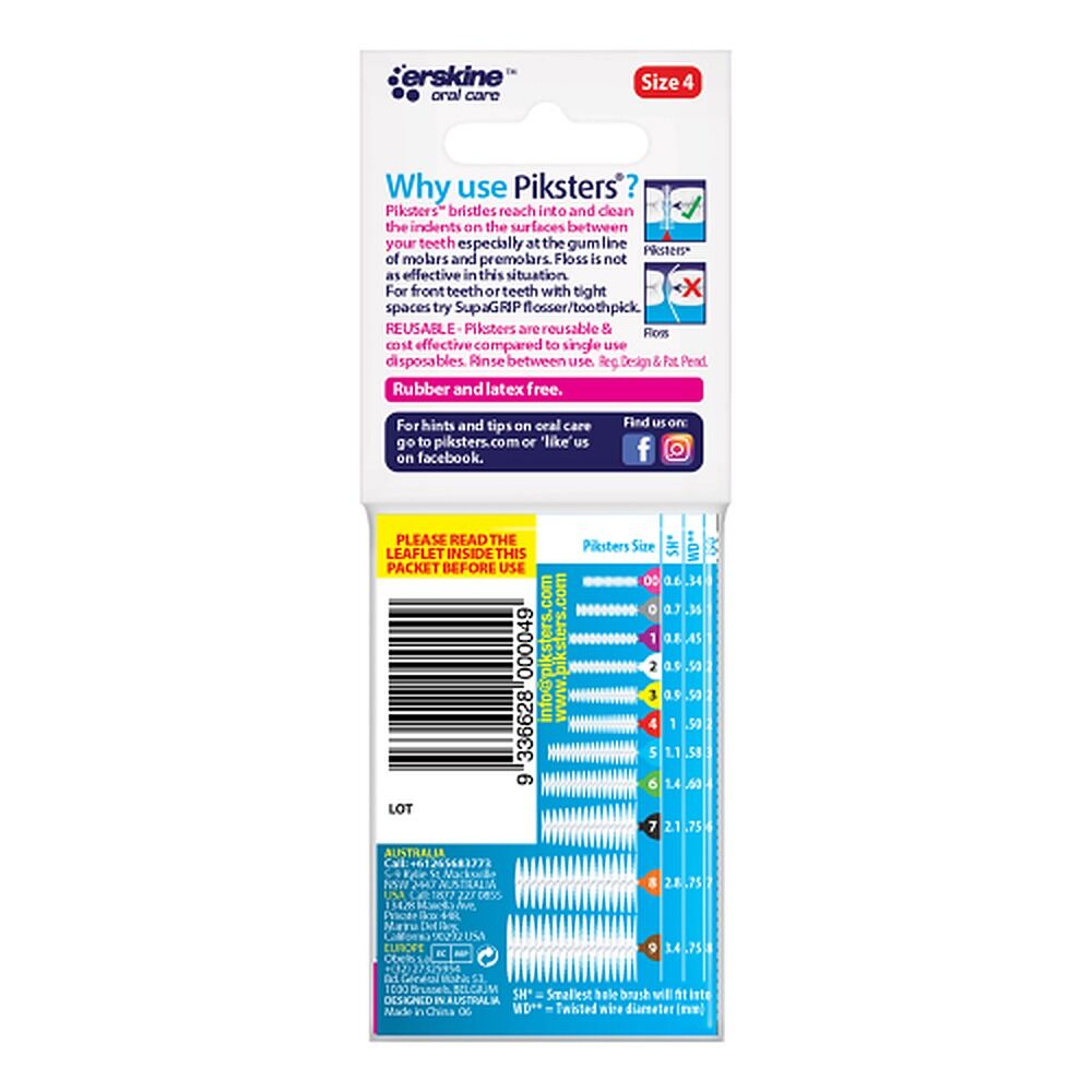 Piksters Interdental Brush Size 4 10 Pack