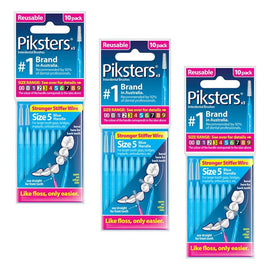 Piksters Interdental Brushes Size 5 Blue 10 Pack Bundle of 3