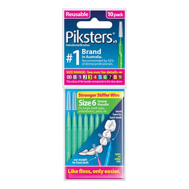 Piksters Interdental Brush Green Handle Size 6 10 Pack