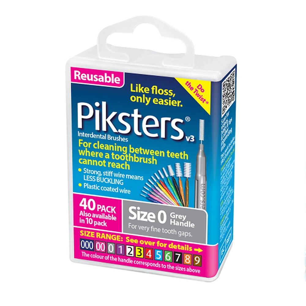 Piksters Interdental Brushes Grey Size 0 40 Pack