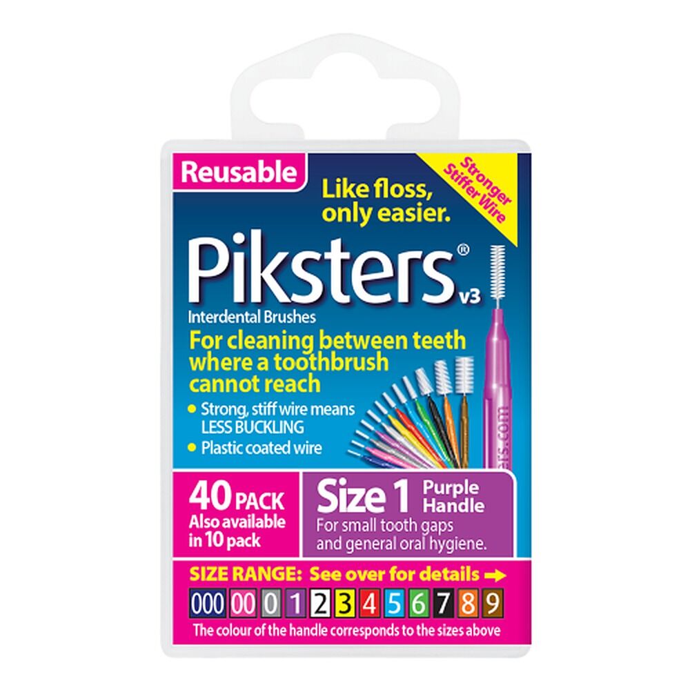 Piksters Interdental Brushes Purple Size 1 40 Pack