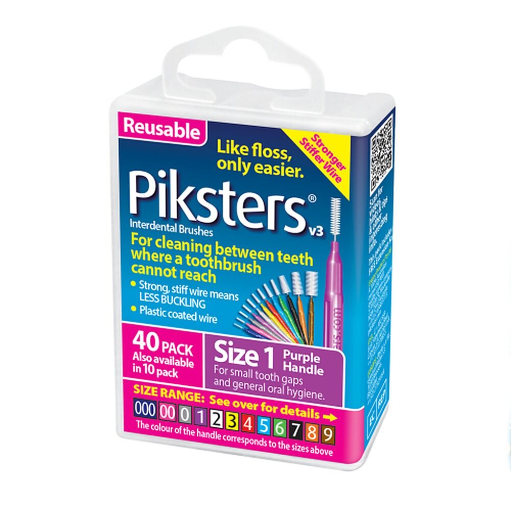Piksters Interdental Brushes Purple Size 1 40 Pack