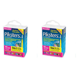 Piksters Interdental Brushes Yellow Size 3 40 Pack Bundle of 2