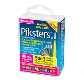 Piksters Interdental Brushes Yellow Size 3 40 Pack