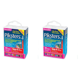 Piksters Interdental Brushes Red Size 4 40 Pack Bundle of 2