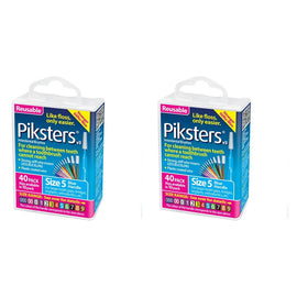 Piksters Interdental Brushes Blue Size 5 40 Pack Bundle of 2
