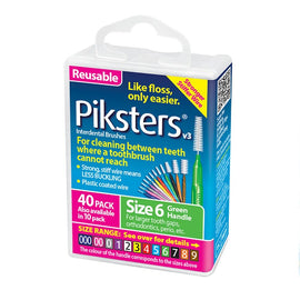 Piksters Interdental Brushes Green Size 6 40 Pack
