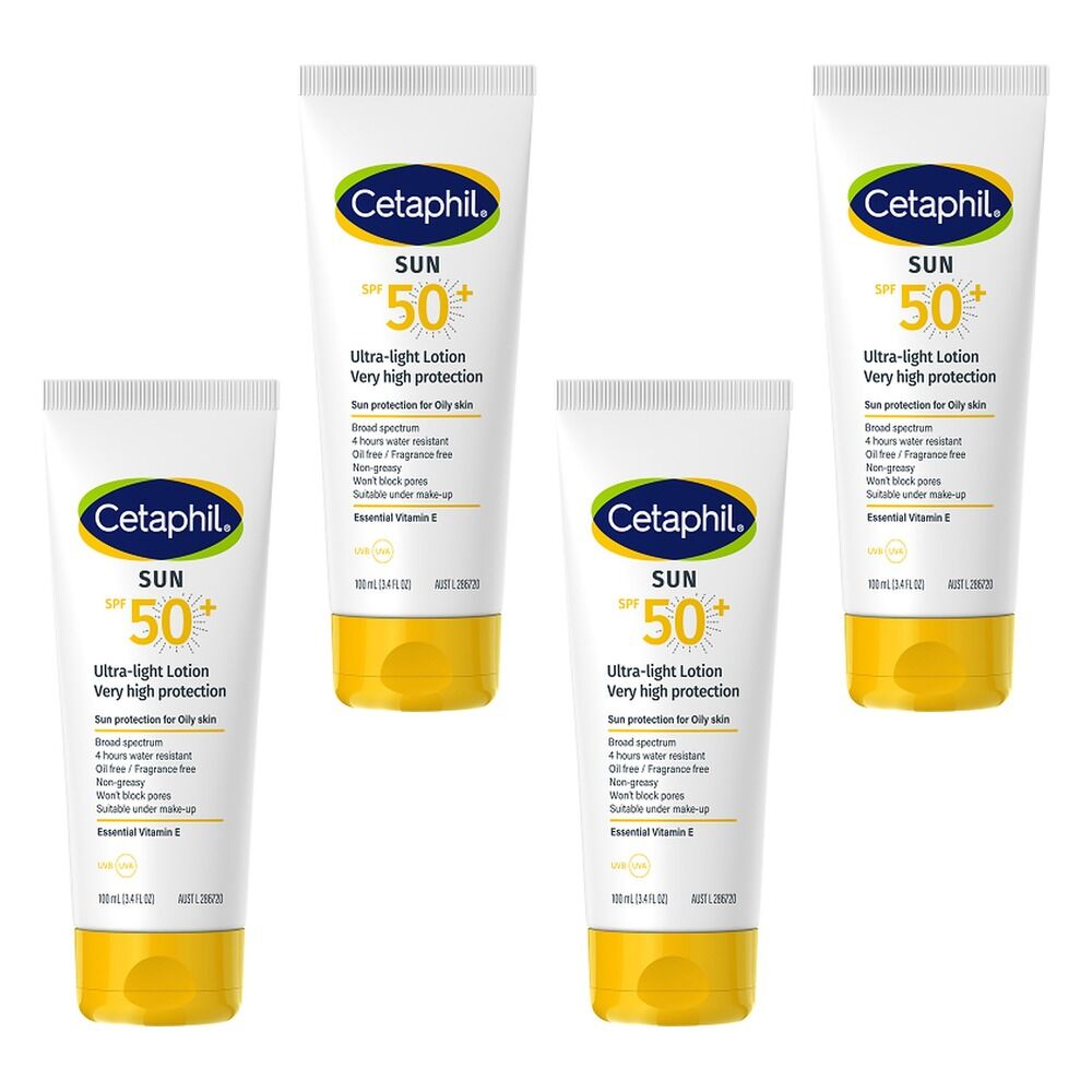 Cetaphil SPF50+ Ultra-Light Lotion 100mL Pack of 4