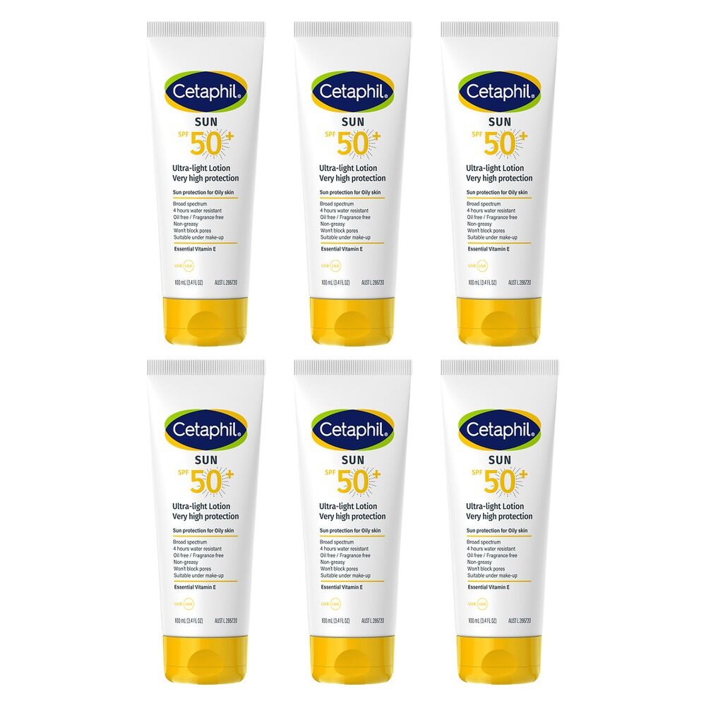 Cetaphil SPF50+ Ultra-Light Lotion 100mL Pack of 6