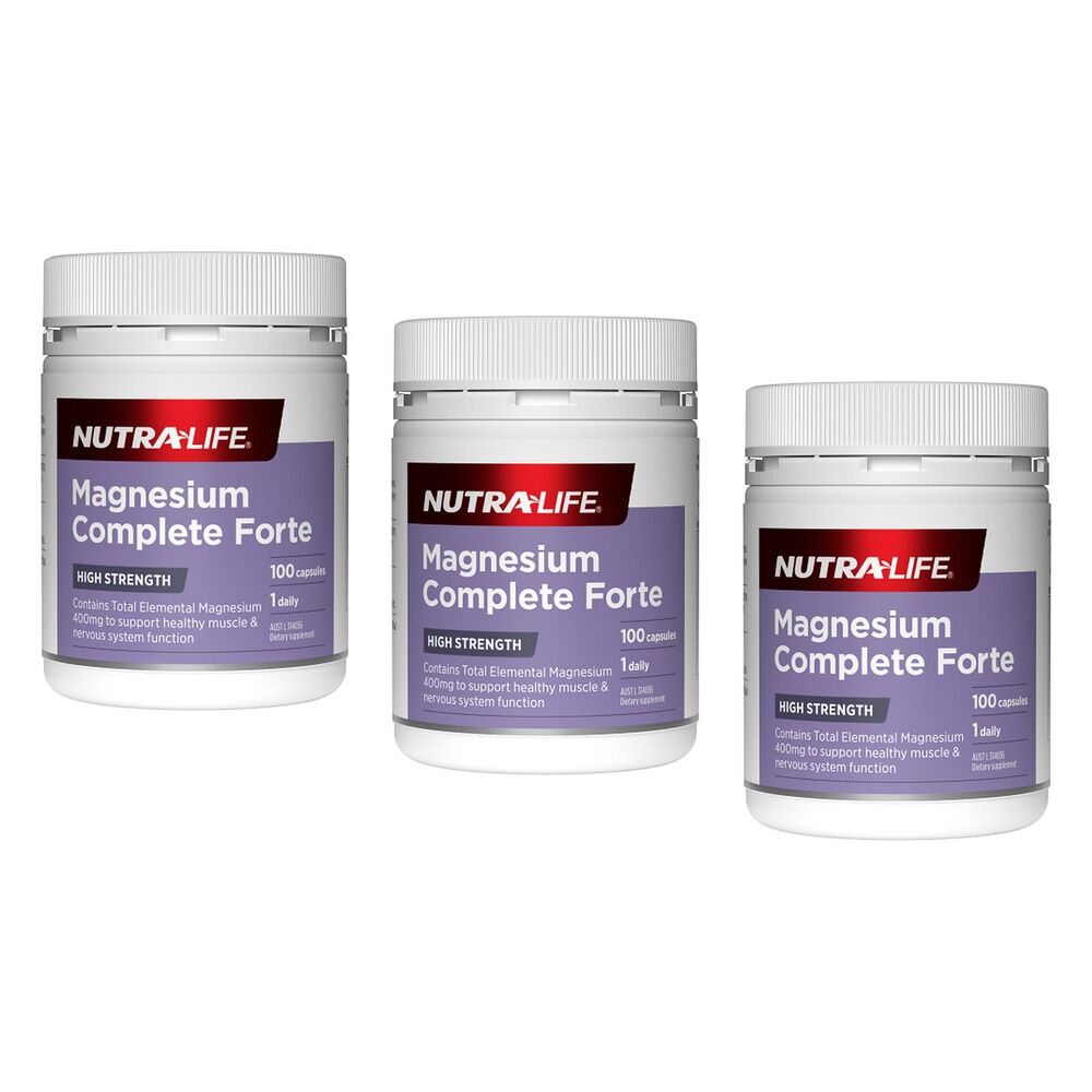 Nutra-Life Magnesium Forte Daily 100 Capsules Pack of 3