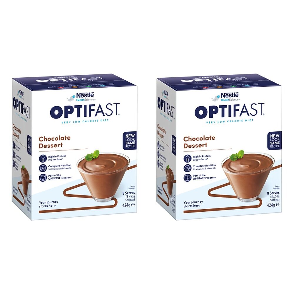 Optifast VLCD Dessert Chocolate 8 Pack Bundle of 2