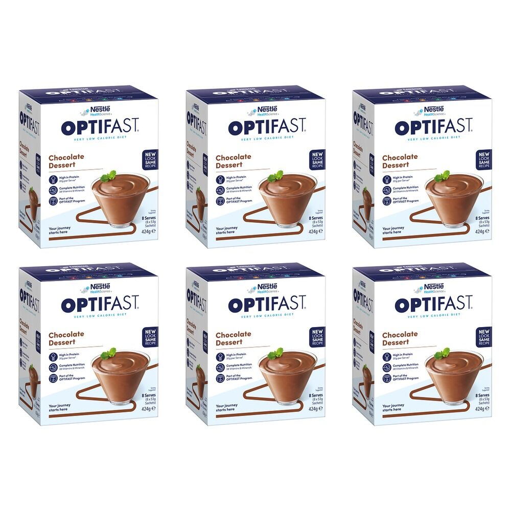 Optifast VLCD Dessert Chocolate 8 Pack Bundle of 6