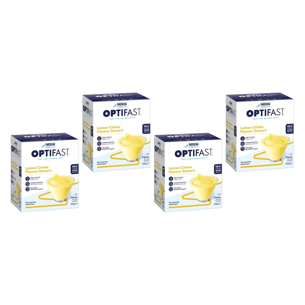 Optifast VLCD Dessert Lemon Creme Flavour 8 Pack Bundle of 4