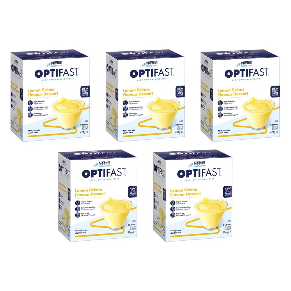 Optifast VLCD Dessert Lemon Creme Flavour 8 Pack Bundle of 5