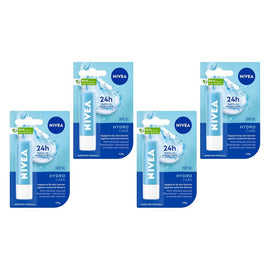 NIVEA 24h Melt-In Moisture Hydro Care SPF15 Lip Balm 4.8g Pack of 4