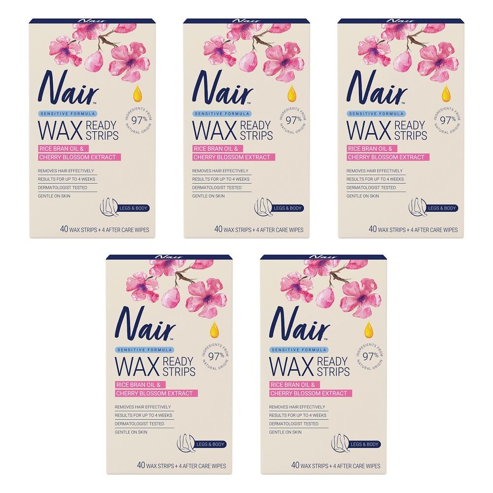 Nair Sensitive Large Wax Strips 40 Pack Bundle of 5