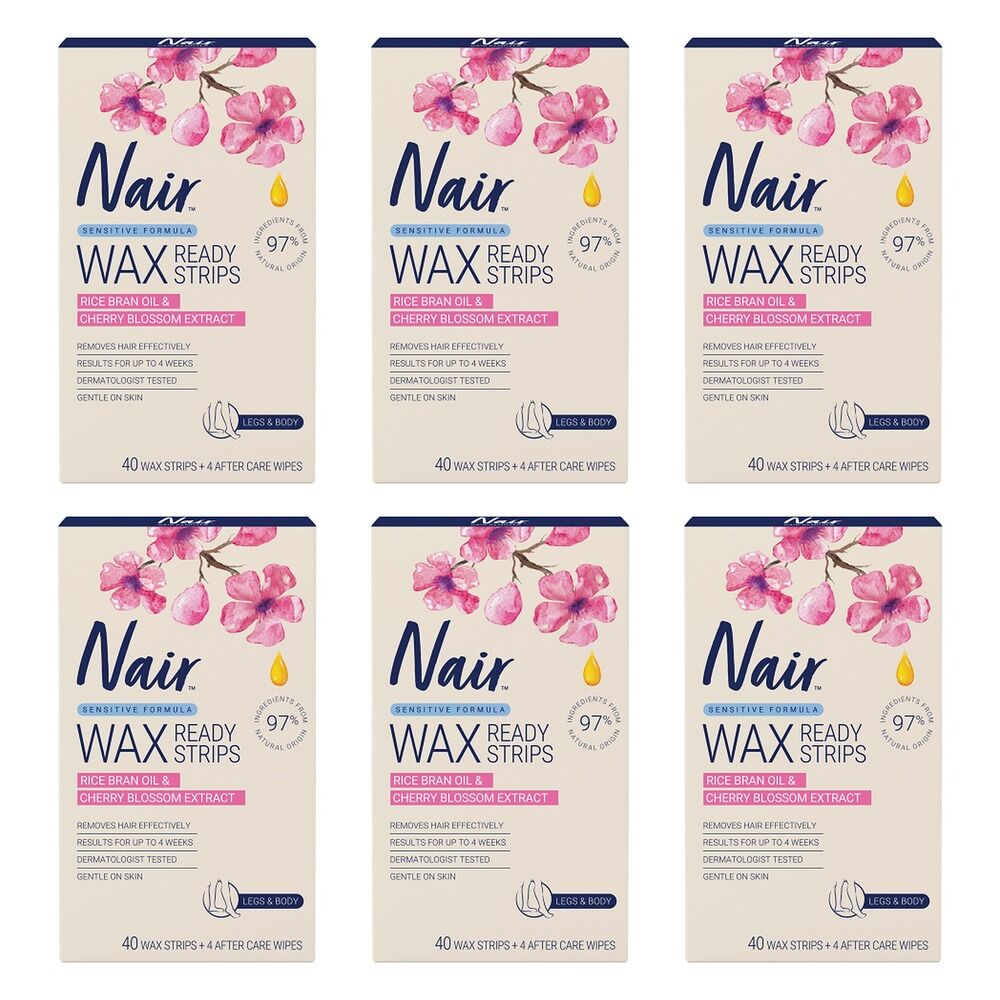Nair Sensitive Large Wax Strips 40 Pack Bundle of 6