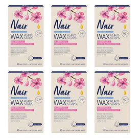 Nair Sensitive Large Wax Strips 40 Pack Bundle of 6