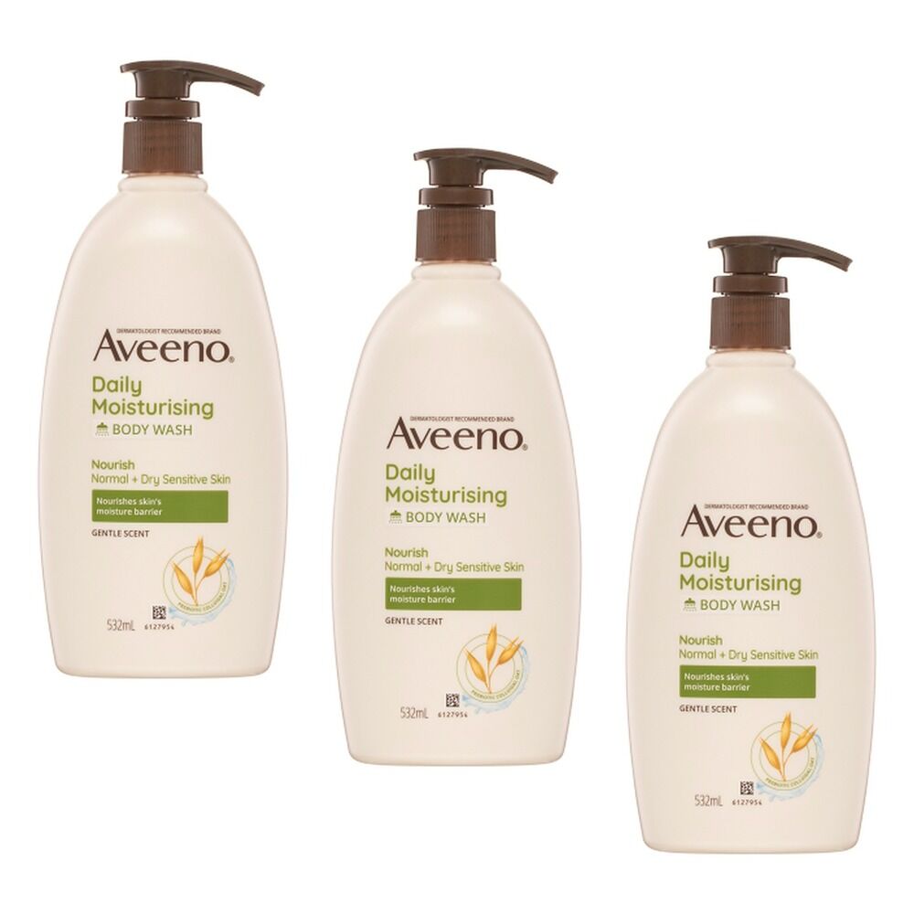 Aveeno Nourish Daily Moisturising Body Wash 532mL Pack of 3