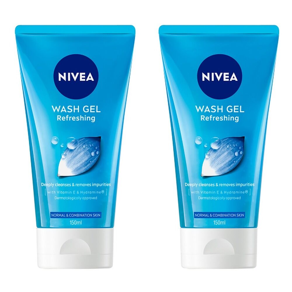 NIVEA Refreshing Face Wash Gel Cleanser 150mL Pack of 2