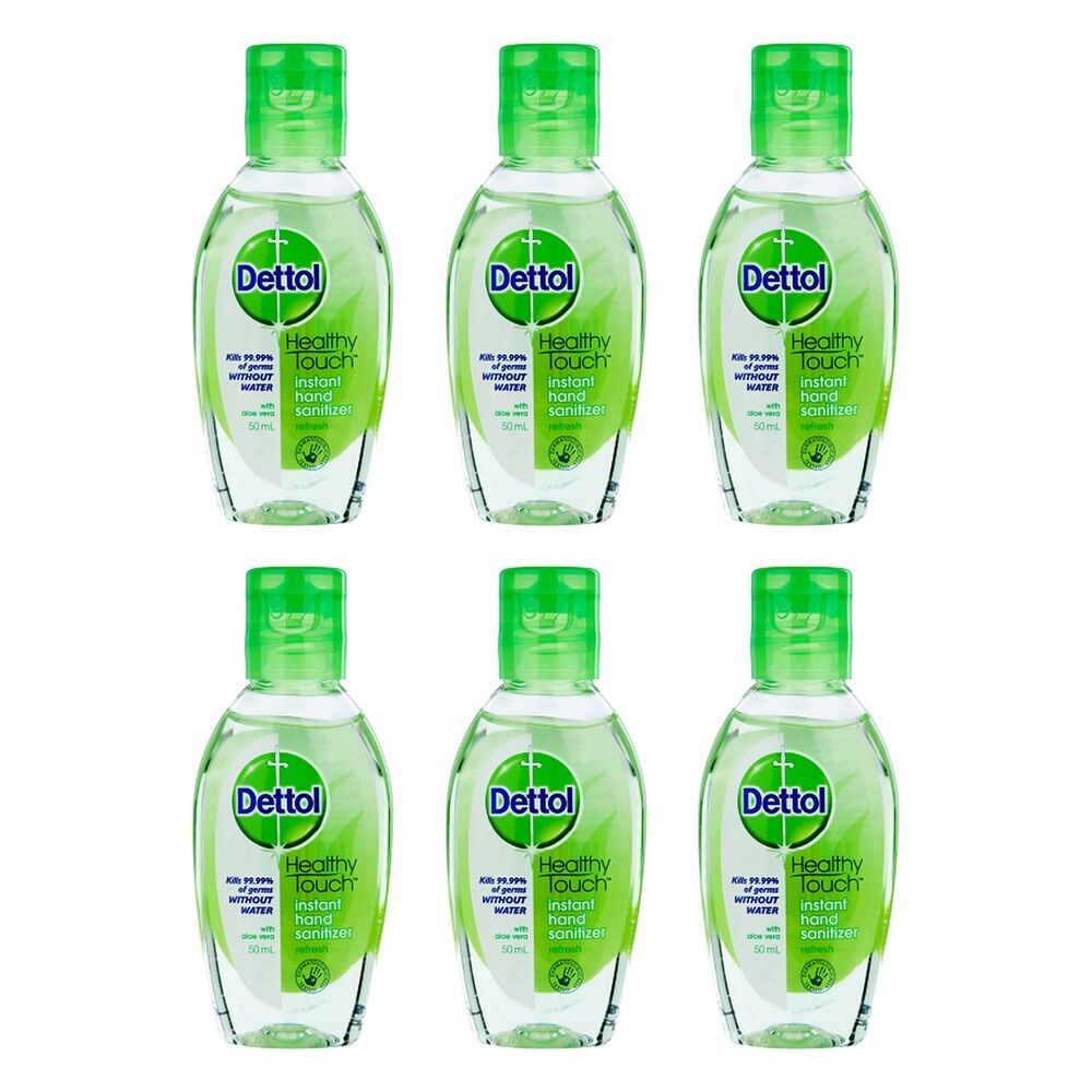 Dettol Healthy Touch Instant Hand Sanitiser Aloe Vera 50mL Pack of 6