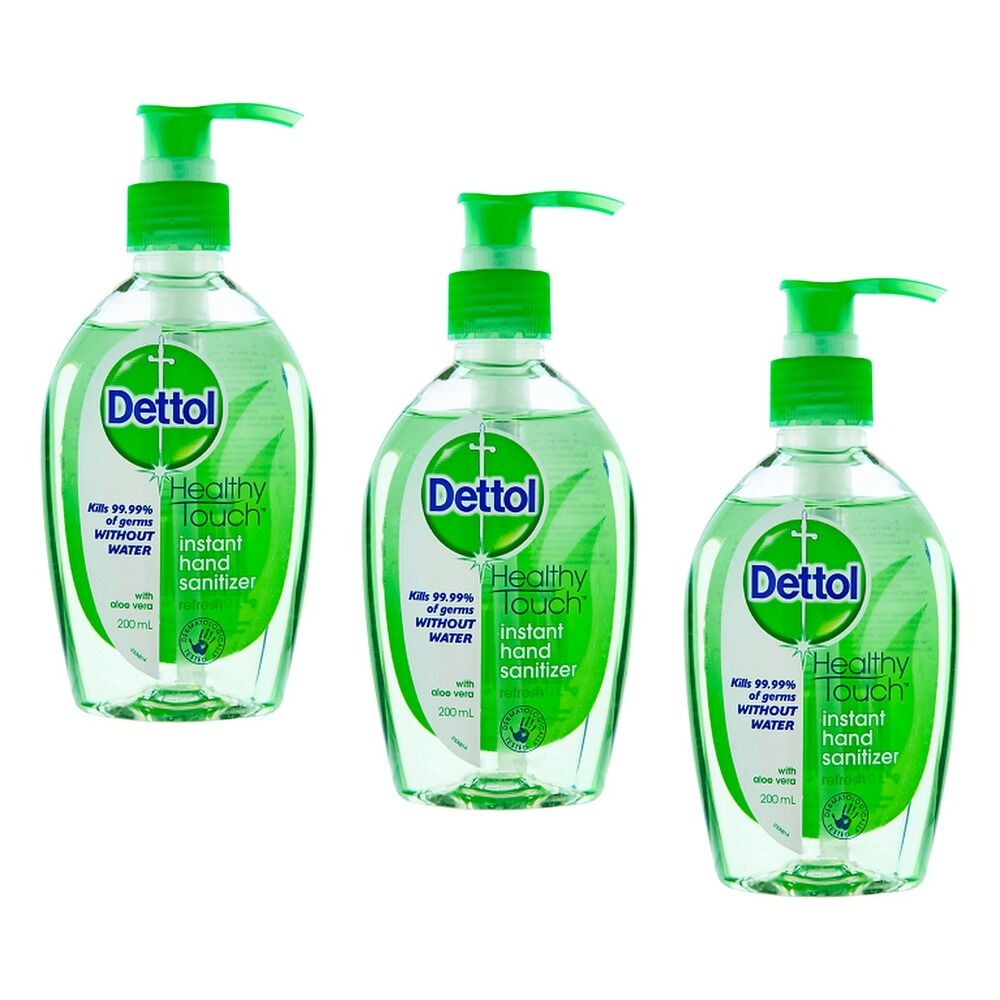 Dettol Healthy Touch Instant Hand Sanitiser Aloe Vera 200mL Pack of 3