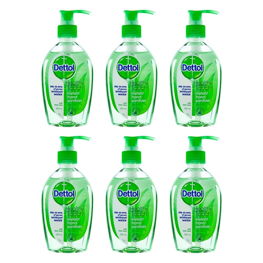 Dettol Healthy Touch Instant Hand Sanitiser Aloe Vera 200mL Pack of 6