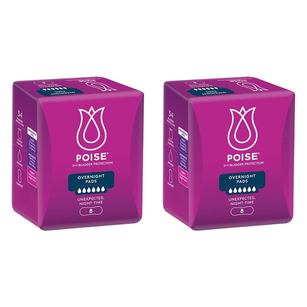 Poise Pads Overnight 8 Pack x 4 Bundle of 2