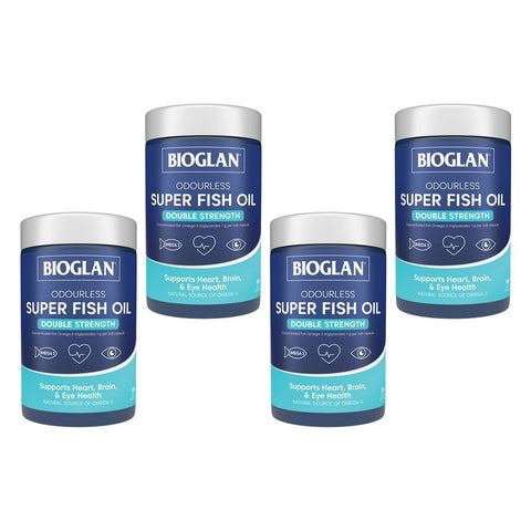 Bioglan Odourless Super Fish Oil Double Strength 200 Capsules Pack of 4